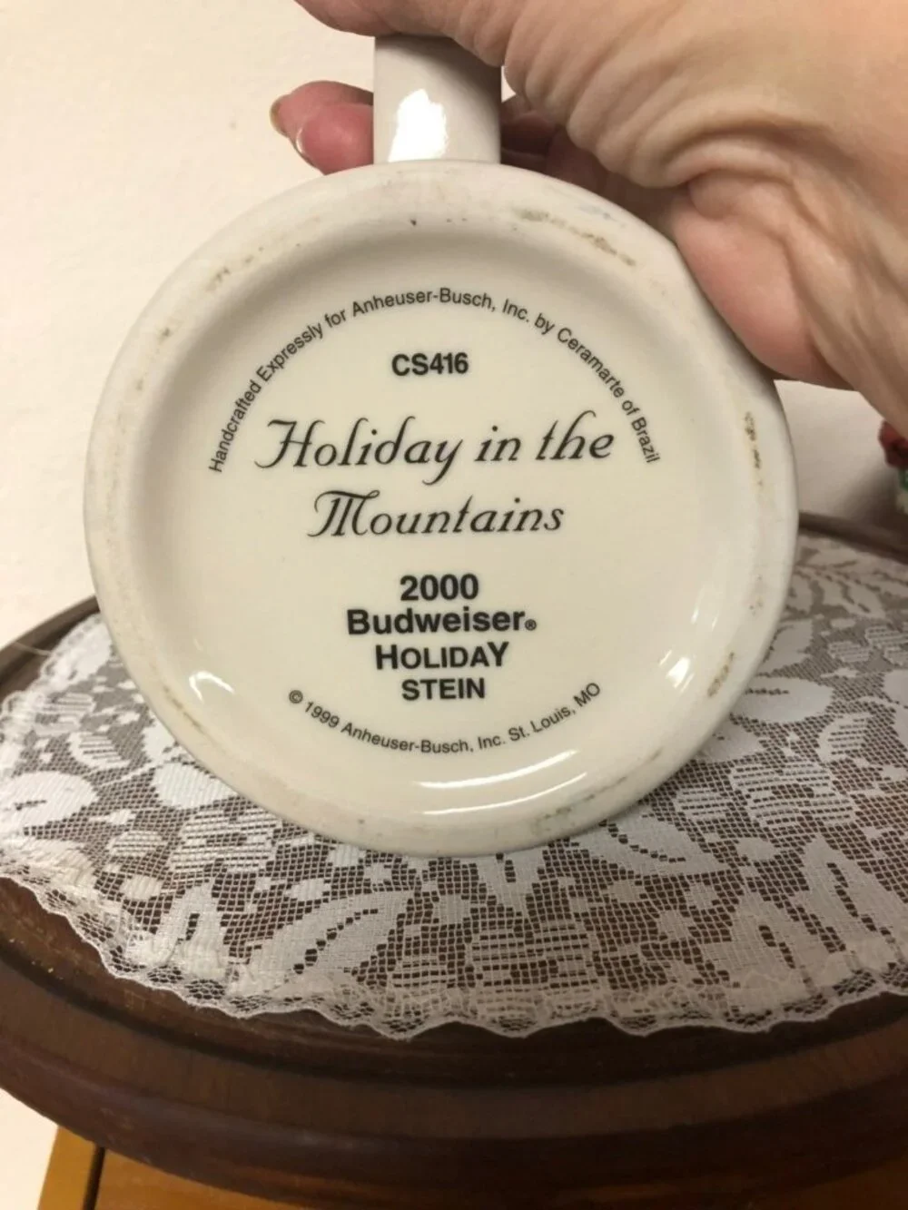 Budweiser Christmas Stein 2000 Vintage Beer Mug Holiday Decor